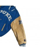 Duke University Blue and Tan Brown Varsity Jacket