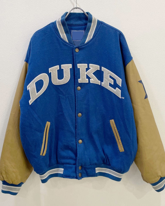 Duke University Blue and Tan Brown Varsity Jacket Duke University Blue and Tan Brown Varsity Jacket