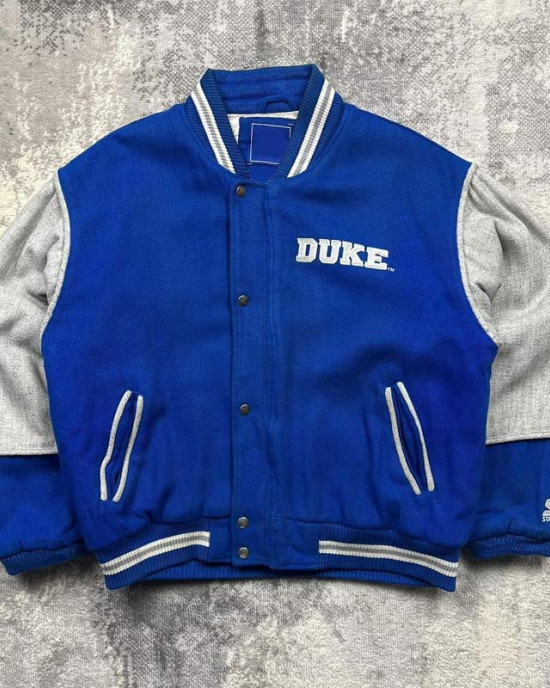 Duke University Royal and Gray Varsity Jacket Duke University Royal and Gray Varsity Jacket