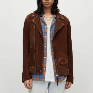 Dylan Brady Tell Me Everything Tommy Suede Brown Leather Jacket