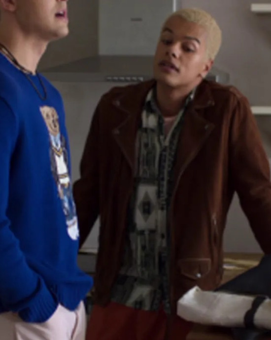 Dylan Brady Tell Me Everything Tommy Suede Brown Leather Jacket