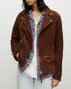 Dylan Brady Tell Me Everything Tommy Suede Brown Leather Jacket
