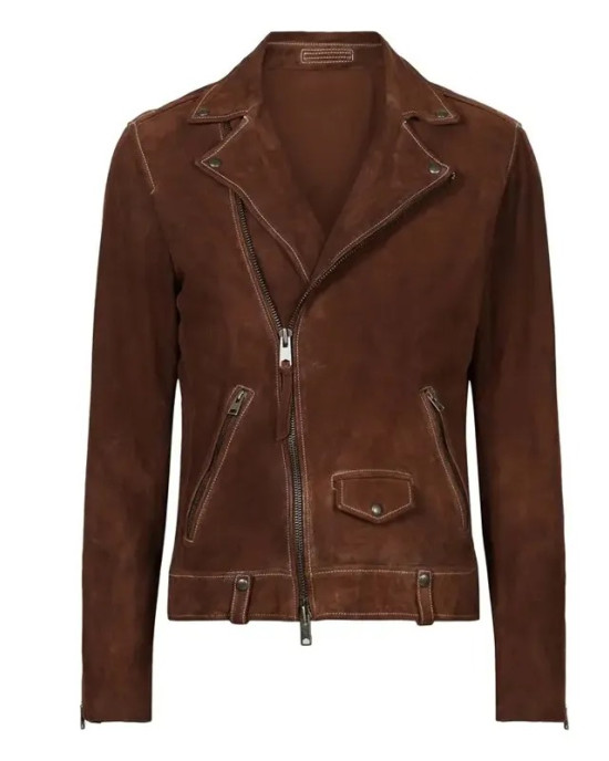 Dylan Brady Tell Me Everything Tommy Suede Brown Leather Jacket