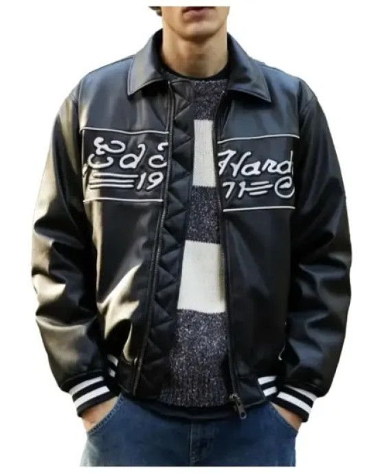 Ed Hardy Real Leather Jacket - Stylish and Authentic Men's Outerwear