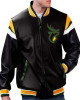 Edmonton Elks Black Varsity Full-Zip Leather Jacket Edmonton Elks Black Varsity Full-Zip Leather Jacket