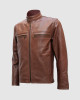 Elegant Brown Fashion Leather Jacket for Men Elegant Brown Fashion Leather Jacket for Men