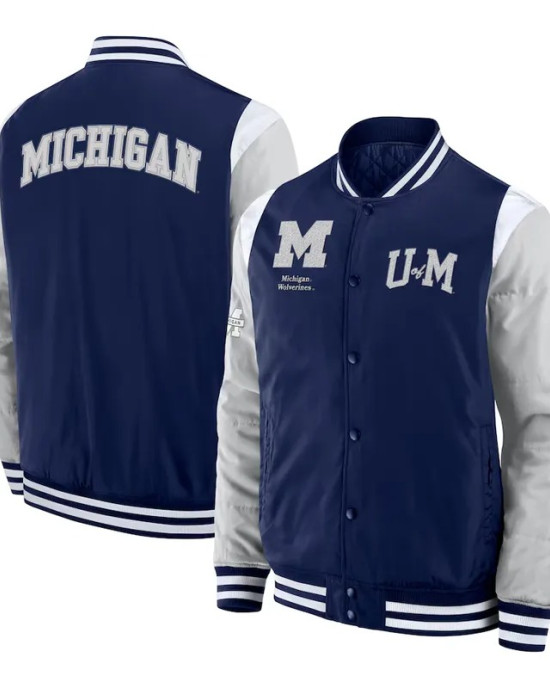 Elements Elite Michigan Wolverines Navy Jacket Elements Elite Michigan Wolverines Navy Jacket