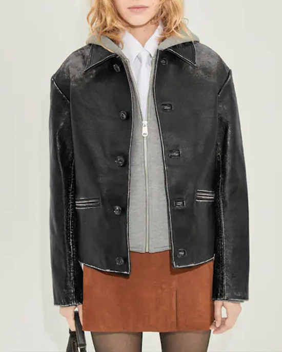 Emily Ratajkowski New York City Leather Jacket Emily Ratajkowski New York City Leather Jacket
