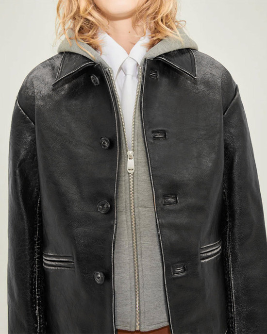 Emily Ratajkowski New York City Leather Jacket Emily Ratajkowski New York City Leather Jacket