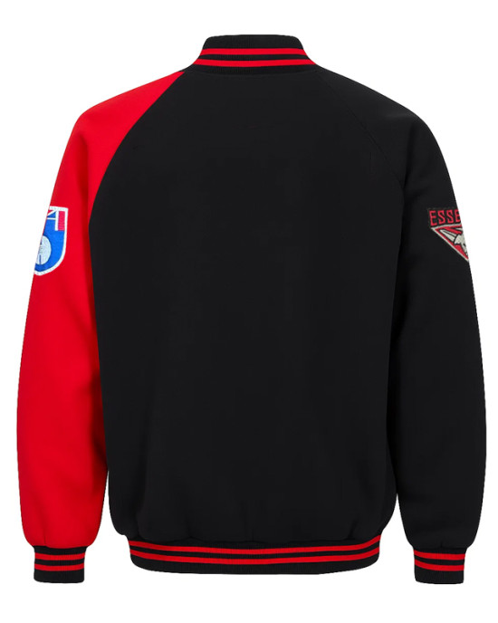 Essendon Bombers Black and Red Varsity Fleece Jacket
