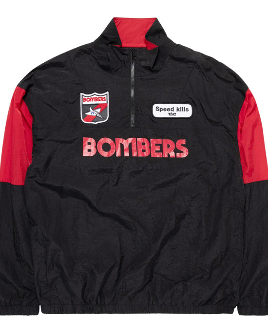 Essendon Bombers Black Throwback Pullover Windbreaker Jacket
