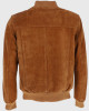 Ethan Mens Tan Bomber Suede Leather Jacket