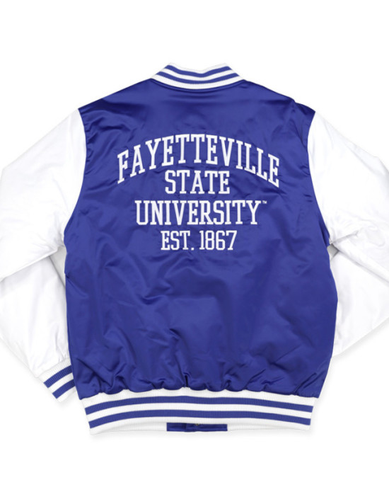 Fayetteville State Broncos Blue and White Jacket Fayetteville State Broncos Blue and White Jacket