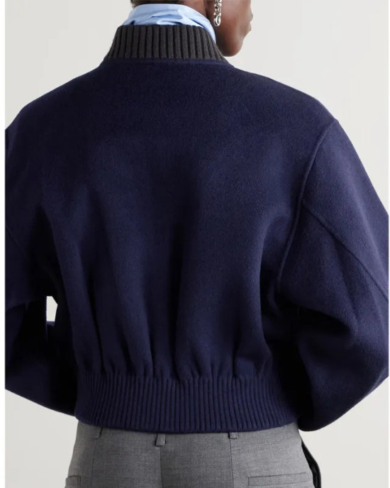 FBI Season 7 Dani Rhodes Blue Wool Bomber Jacket