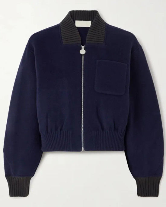FBI Season 7 Dani Rhodes Blue Wool Bomber Jacket