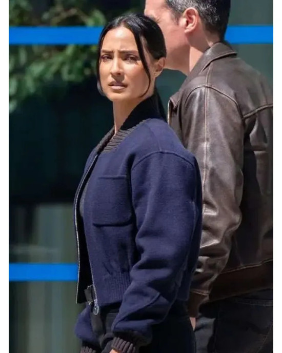 FBI Season 7 Dani Rhodes Blue Wool Bomber Jacket