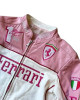 Ferrari Pink and White Leather Jacket Ferrari Pink and White Leather Jacket