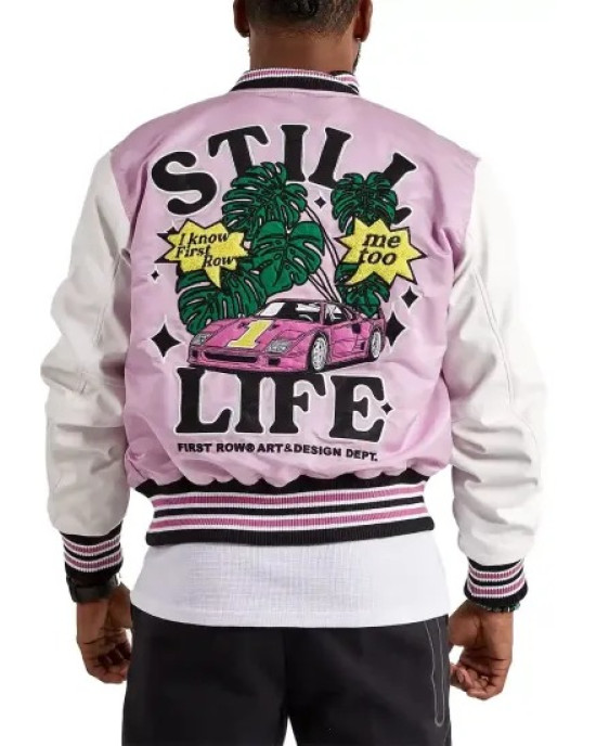 First Row Art & Design Dept Lavender Varsity Jacket First Row Art & Design Dept Lavender Varsity Jacket
