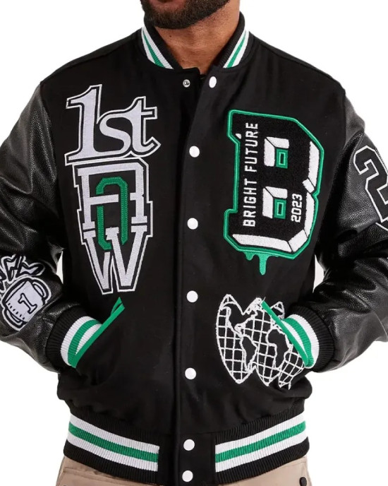 First Row Bright Future Wool Varsity Jacket First Row Bright Future Wool Varsity Jacket