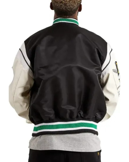 First Row Seek Inner Peace Satin Varsity Jacket First Row Seek Inner Peace Satin Varsity Jacket