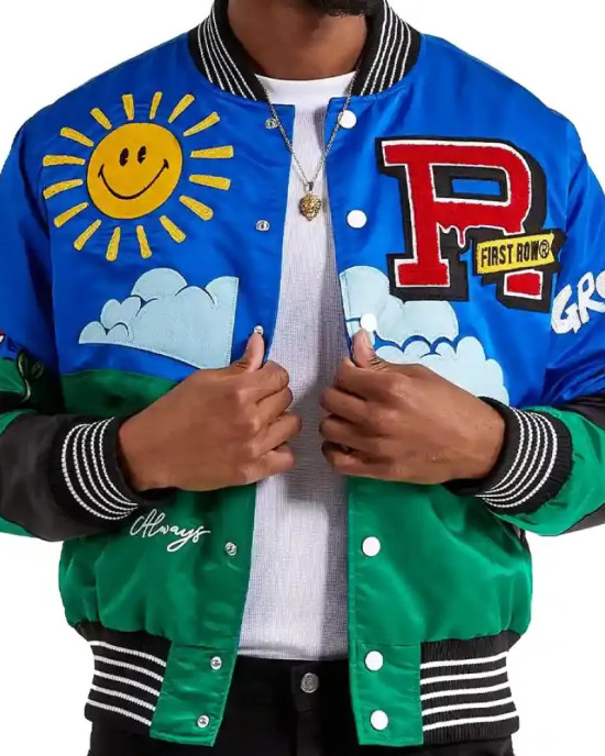 First Row Think Green Always Varsity Jacket First Row Think Green Always Varsity Jacket