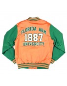 Florida A&M Orange and Green Baseball Jacket