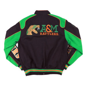 Florida A&M Racing Full-Snap Black Cotton Jacket