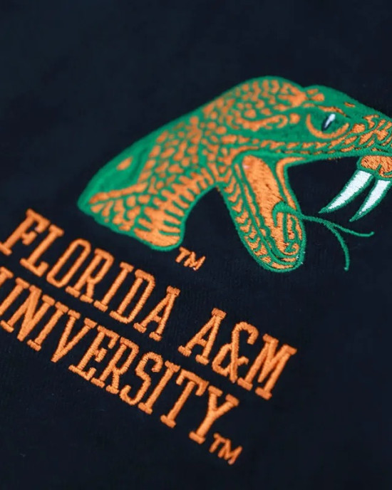 Florida A&M Racing Full-Snap Black Cotton Jacket Florida A&M Racing Full-Snap Black Cotton Jacket