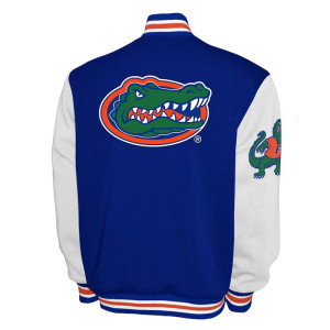 Florida Gators Fleece Royal and White Varsity Jacket