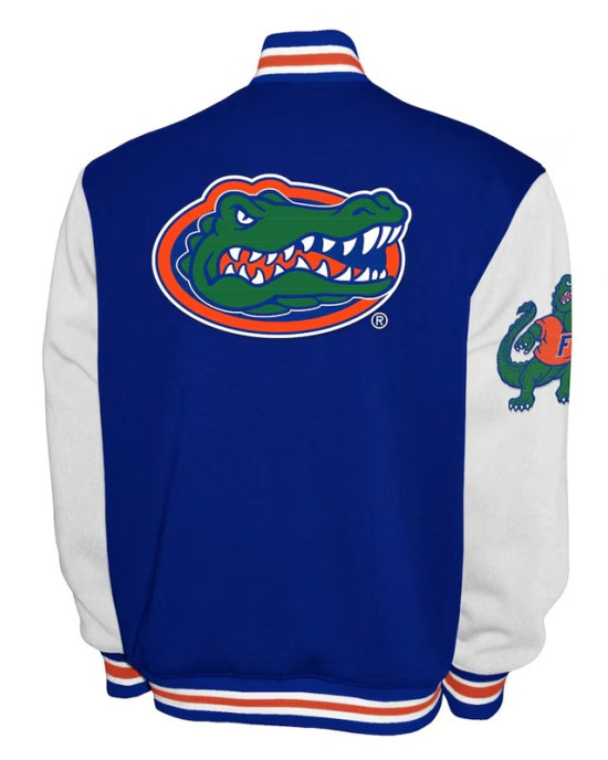 Florida Gators Fleece Royal and White Varsity Jacket