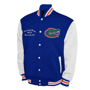 Florida Gators Fleece Royal and White Varsity Jacket