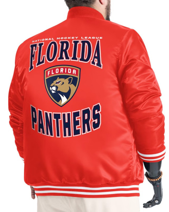 Florida Panthers Adaptive Bold Logo Varsity Satin Jacket