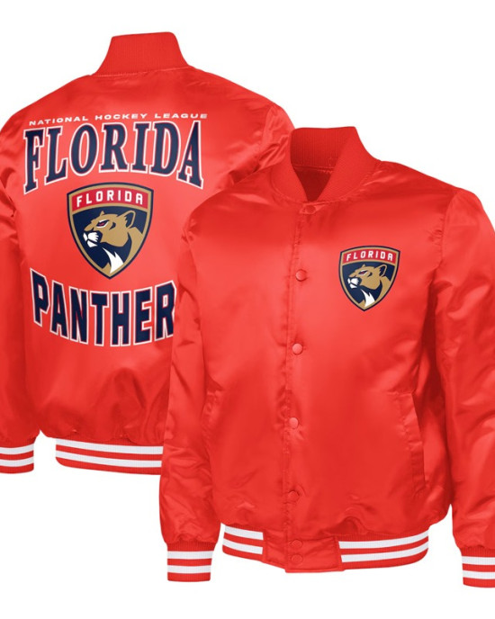 Florida Panthers Adaptive Bold Logo Varsity Satin Jacket