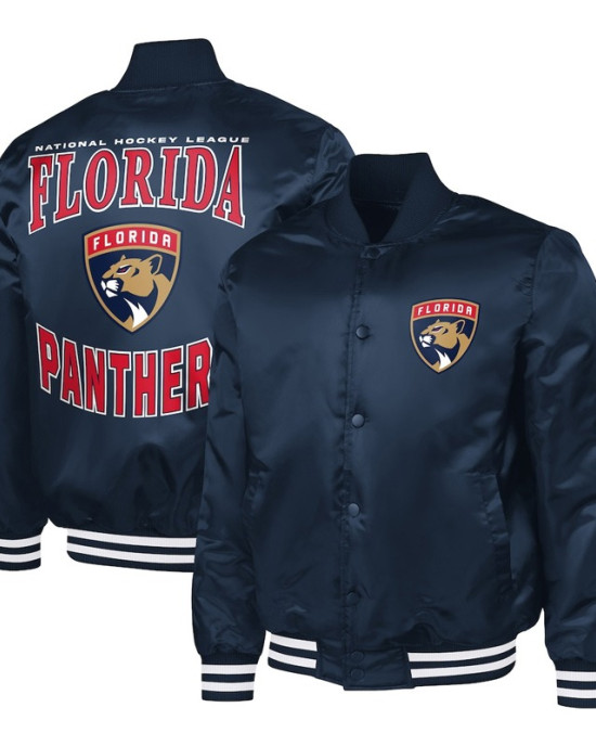Florida Panthers Adaptive Bold Logo Varsity Satin Jacket