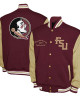 Florida State Seminoles Fleece Garnet and Beige Varsity Jacket