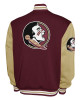 Florida State Seminoles Fleece Garnet and Beige Varsity Jacket