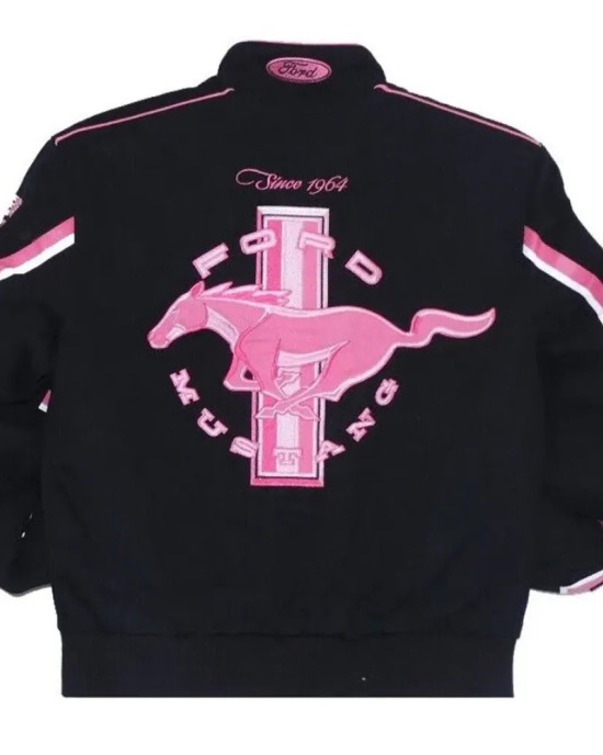 Ford Mustang Racing Black And Pink Jacket Ford Mustang Racing Black And Pink Jacket