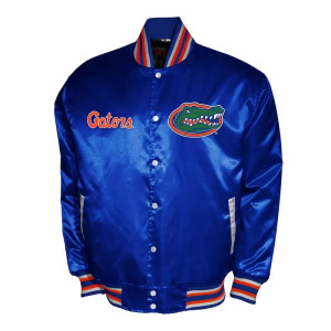 Franchise Club Florida Gators Full-Snap Royal Varsity Satin Jacket