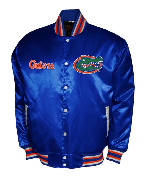Franchise Club Florida Gators Full-Snap Royal Varsity Satin Jacket