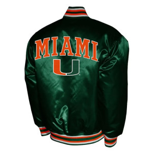 Franchise Club Miami Hurricanes Green Satin Jacket 
