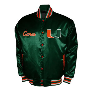 Franchise Club Miami Hurricanes Green Satin Jacket 
