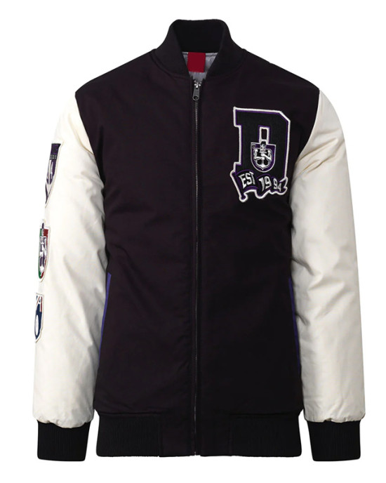 Fremantle Dockers Collegiate Black and White Varsity Jacket