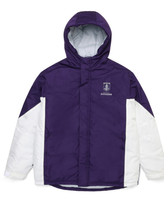Fremantle Dockers Stadium Purple and White Hooded Jacket
