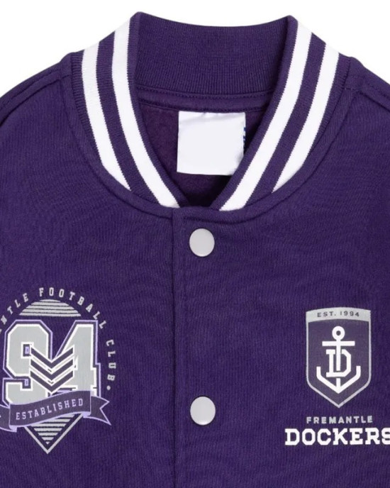 Fremantle Dockers Varsity Fleece Purple and Gray Jacket
