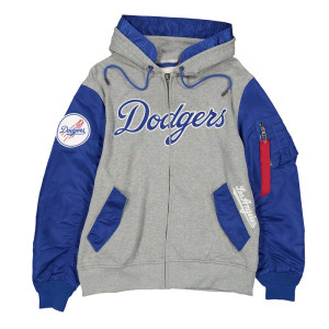Full-Zip Heather LA Dodgers Gray/Royal Hoodie Jacket 