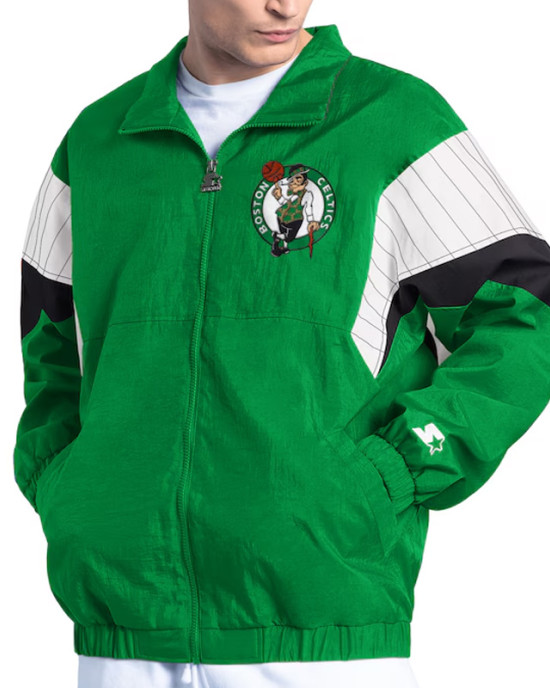 Full-Zip Yard Line Boston Celtics Kelly Green Jacket