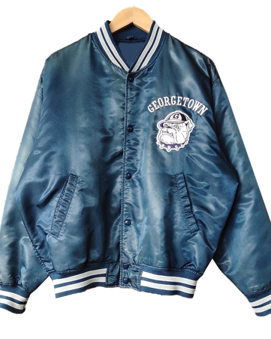 Georgetown Hoyas University 90s Navy Satin Jacket