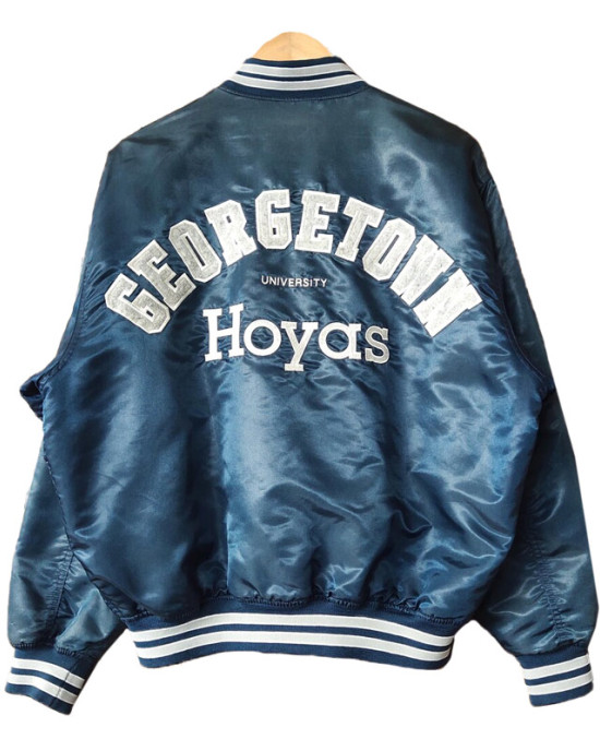 Georgetown Hoyas University 90s Navy Satin Jacket