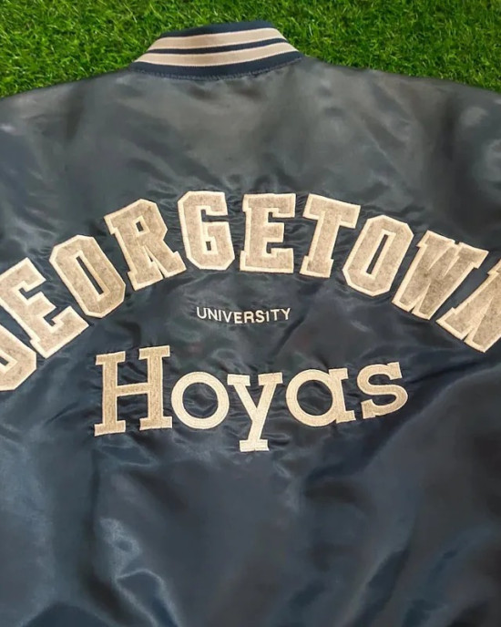 Georgetown Hoyas University 90s Navy Satin Jacket