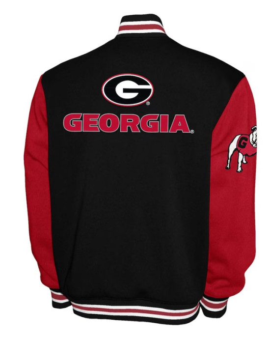 Georgia Bulldogs Fleece Red and Black Varsity Jacket